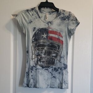 Blue/Navy Smoke Skull Graphic T-Shirt